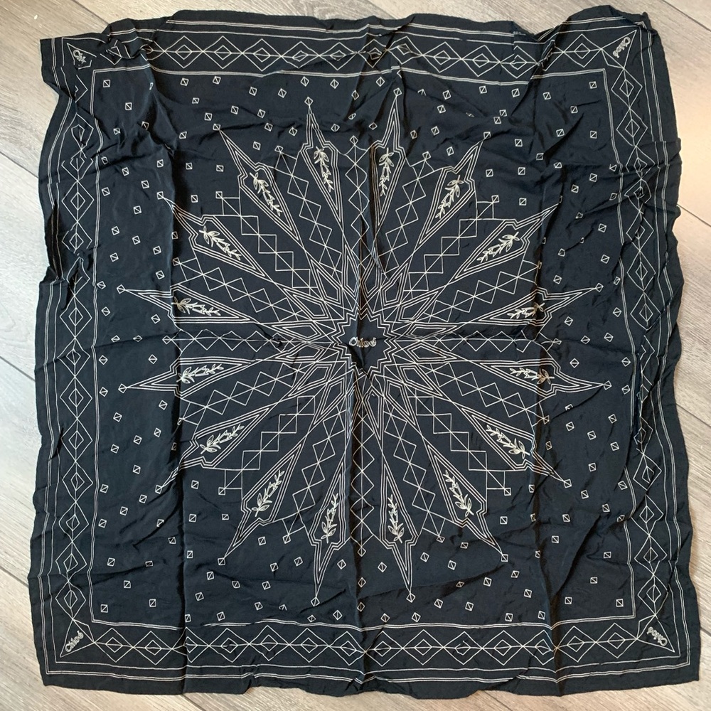 Chloé Black Silk Scarf